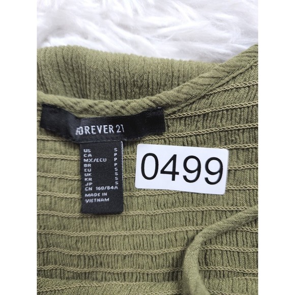 [499] Forever 21 Green Shirred Boho Cami Dress - Picture 6 of 9